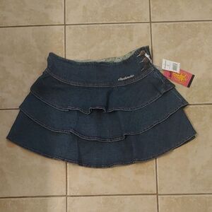 VTG Heatherette Denim Ruffled Y2K Mini Skirt Women's Size 7